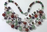 CGN567 19.5 inches stylish 4mm - 12mm mixed gemstone beaded necklaces