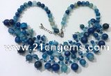 CGN571 19.5 inches stylish 4mm - 12mm striped agate beaded necklaces