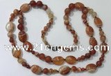 CGN586 23.5 inches striped agate gemstone beaded necklaces