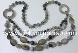 CGN595 23.5 inches striped agate gemstone beaded necklaces