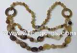 CGN596 23.5 inches striped agate gemstone beaded necklaces