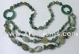 CGN599 23.5 inches striped agate gemstone beaded necklaces