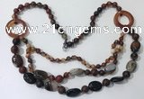 CGN602 23.5 inches striped agate gemstone beaded necklaces