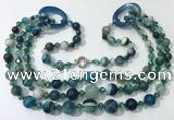 CGN613 24 inches chinese crystal & striped agate beaded necklaces