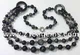 CGN631 24 inches chinese crystal & striped agate beaded necklaces