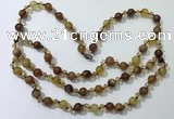 CGN651 22 inches chinese crystal & striped agate beaded necklaces