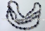 CGN652 22 inches chinese crystal & striped agate beaded necklaces