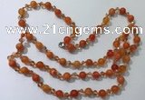 CGN654 22 inches chinese crystal & striped agate beaded necklaces