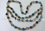 CGN660 22 inches chinese crystal & striped agate beaded necklaces