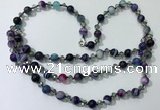 CGN662 22 inches chinese crystal & striped agate beaded necklaces