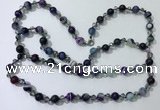 CGN663 22 inches chinese crystal & striped agate beaded necklaces