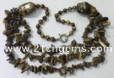 CGN676 22 inches stylish yellow tiger eye beaded necklaces