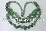 CGN699 22.5 inches chinese crystal & green aventurine beaded necklaces
