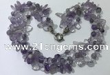 CGN710 22 inches fashion 3 rows amethyst beaded necklaces