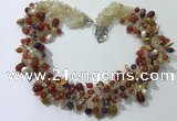 CGN716 21.5 inches stylish mixed goldstone beaded necklaces