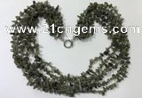 CGN729 19.5 inches stylish 6 rows labradorite chips necklaces