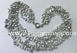 CGN730 19.5 inches stylish 6 rows white howlite chips necklaces