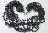 CGN748 19.5 inches stylish 8 rows blue goldstone chips necklaces