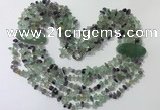 CGN760 20 inches stylish 6 rows fluorite chips necklaces