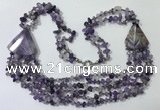 CGN782 23.5 inches stylish amethyst gemstone chips necklaces