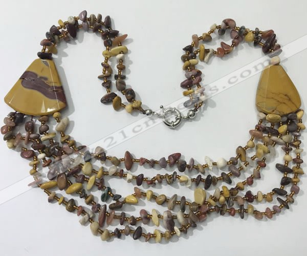 CGN784 23.5 inches stylish mookaite gemstone chips necklaces