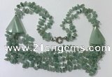 CGN785 23.5 inches stylish green aventurine chips necklaces