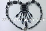 CGN813 19.5 inches chinese crystal & blue goldstone statement necklaces