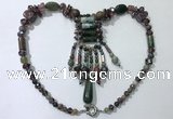 CGN815 19.5 inches chinese crystal & Indian agate statement necklaces