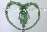 CGN817 19.5 inches chinese crystal & green aventurine statement necklaces