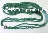 CGN847 30 inches trendy green agate long beaded necklaces