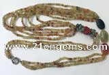 CGN851 30 inches trendy agate long beaded necklaces