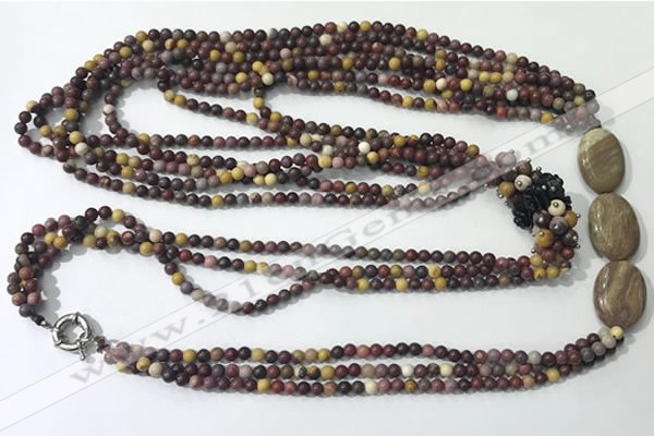 CGN853 30 inches trendy mookaite long beaded necklaces