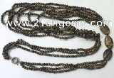 CGN854 30 inches trendy yellow tiger eye long beaded necklaces