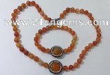 CGN873 19.5 inches 8mm round striped agate jewelry sets