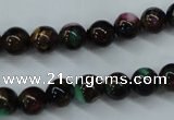 CGO03 15.5 inches 8mm round gold multi-color stone beads