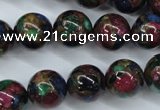 CGO08 15.5 inches 18mm round gold multi-color stone beads