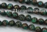 CGO100 15.5 inches 4mm round gold green color stone beads