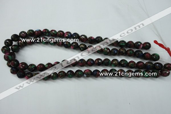 CGO11 15.5 inches 6mm faceted round gold multi-color stone beads