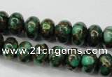 CGO121 15.5 inches 5*8mm rondelle gold green color stone beads