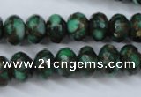 CGO125 15.5 inches 8*12mm faceted rondelle gold green color stone beads