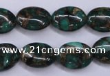 CGO148 15.5 inches 13*18mm oval gold green color stone beads