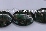 CGO150 15.5 inches 18*25mm oval gold green color stone beads