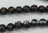 CGO161 15.5 inches 6mm round gold blue color stone beads