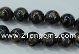 CGO163 15.5 inches 10mm round gold blue color stone beads