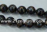 CGO163 15.5 inches 10mm round gold blue color stone beads