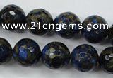 CGO177 15.5 inches 18mm faceted round gold blue color stone beads