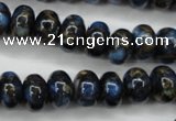 CGO182 15.5 inches 8*12mm rondelle gold blue color stone beads