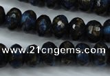 CGO185 15.5 inches 8*12mm faceted rondelle gold blue color stone beads