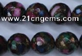 CGO19 15.5 inches 20mm faceted round gold multi-color stone beads