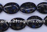 CGO207 15.5 inches 12*16mm oval gold blue color stone beads